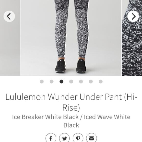 Lululemon Wunder Under Hi-Rise Pant size 2 color White/Black - Picture 5 of 7